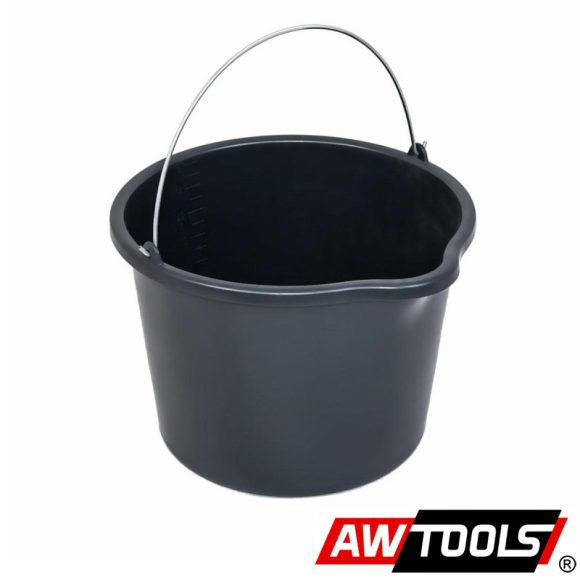 AWTOOLS AW23513 építőipari vödör (műanyag), kiöntővel, 12 L (fém füllel)