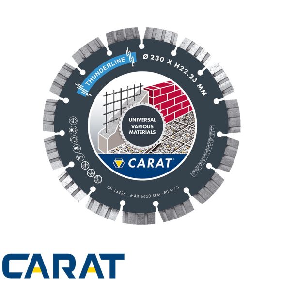 CARAT UNIVERSAL CEB THUNDERLINE profi univerzális gyémánttárcsa, Ø125x22.23 mm (szegmentált)