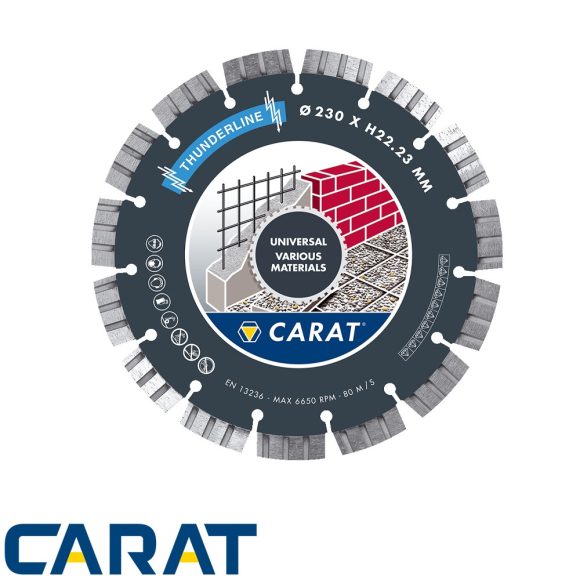 CARAT UNIVERSAL CEB THUNDERLINE profi univerzális gyémánttárcsa, Ø350x25.4 mm (szegmentált)