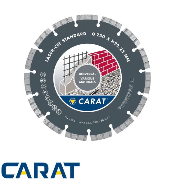 CARAT UNIVERSAL CEE STANDARD univerzális gyémánttárcsa, Ø115x22.23 mm (szegmentált)