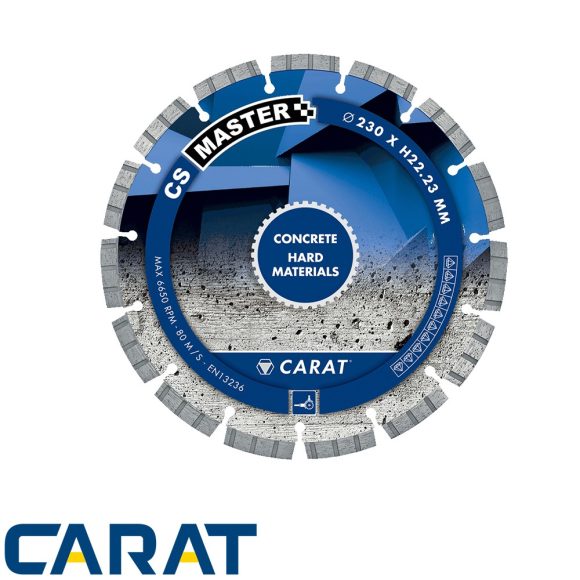 CARAT CONCRETE CS MASTER profi gyémánttárcsa betonhoz, Ø230x22.23 mm (szegmentált)