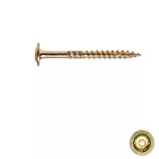   Ácsszerkezeti csavar, lapos peremes fejű 10x100/50 TX RM, sárgára horg.