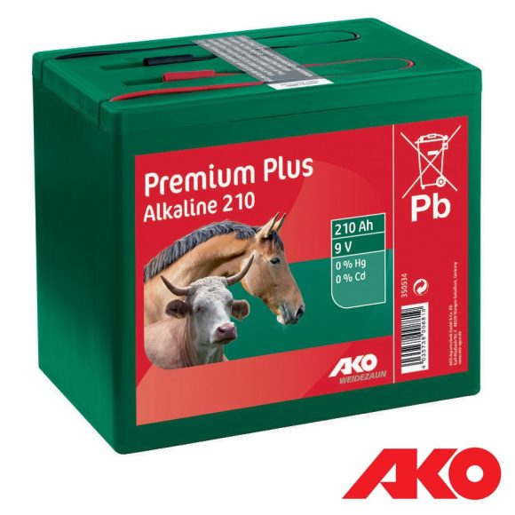 AKO Premium Plus Alkaline 350534 alkáli szárazelem, 9 V / 210 Ah (villanypásztor)