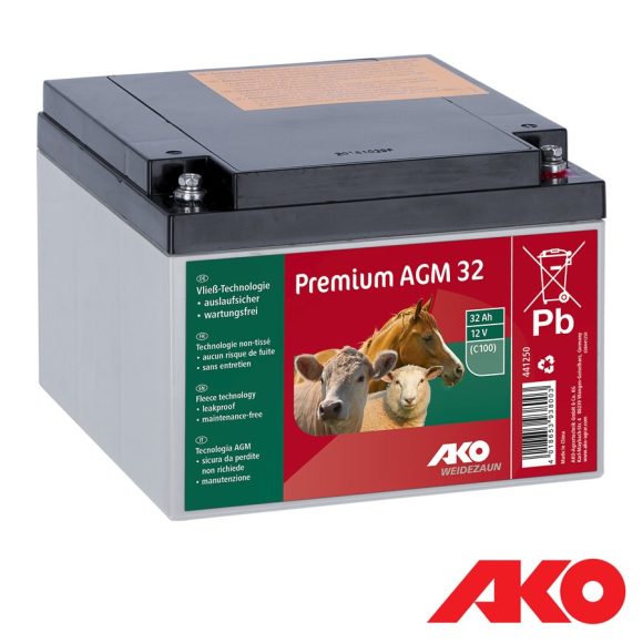 AKO Premium AGM 441250 akkumulátor, 12 V / 32 Ah (villanypásztor)