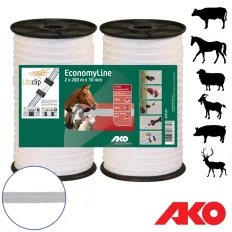   AKO EconomyLine 441525 villanypásztor szalag, 2x200 m, 10 mm