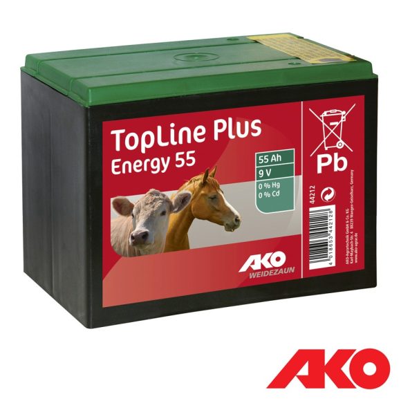 AKO TopLine Plus Energy 44212 szén-cink szárazelem, 9 V / 55 Ah (villanypásztor)