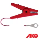 AKO 44605/011 földkábel, krokodilcsipesszel, csatlakozó saruval, 100 cm (villanypásztor)