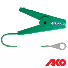   AKO 44606/011 földkábel, krokodilcsipesszel, csatlakozó saruval, 100 cm (villanypásztor)