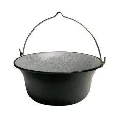   13690 zománcozott gulyásbogrács (acél), acél füllel, 10 L