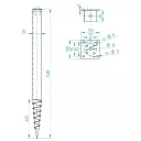 Arras 73938 talajcsavar, talpas (100x100 mm)  - d 92x1400 mm (tűzihorganyzott)