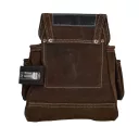 AWTools Black Line 30604 profi övtáska, velúr bőr - 29,5x26 cm (3 zseb)
