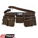 AWTools Black Line 30616BL profi övtáska derékövvel, velúr bőr (11 zseb)