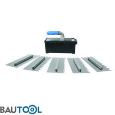   Bautool fogazott glettelő készlet 280x130 mm - 8 részes (inox, 2K gumírozott nyél)