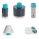 BIHUI DBDMS10 gyémánt megmunkáló készlet sarokcsiszolóhoz M14 - 10 részes (Ø25-68 mm körkivágó, maró, vágótárcsa)