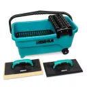 BIHUI TWS19 profi burkoló vödör szett, 19 L (vödör, görgők, rács, szivacsos- és fugázó simító)