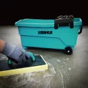 BIHUI TWS19 profi burkoló vödör szett, 19 L (vödör, görgők, rács, szivacsos- és fugázó simító)