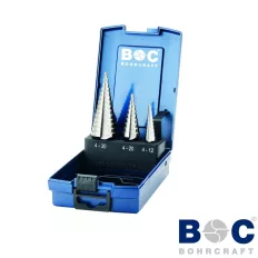   Bohrcraft STB 3-K lépcsős fémfúró készlet HSS-G, 3 darabos (Ø 4-12, 4-20, 4-30 mm)