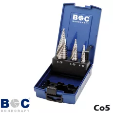   Bohrcraft STB 3-KS-Co lépcsős fémfúró készlet HSS-E Co5, 3 darabos (Ø 4-12, 4-20, 4-30 mm)