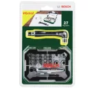 BOSCH 2607017392 bithegy készlet racsnis hajtószárral és sarokcsavarozó adapterrel 1/4" (27 részes)