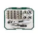 BOSCH 2607017392 bithegy készlet racsnis hajtószárral és sarokcsavarozó adapterrel 1/4" (27 részes)
