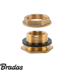   Bradas BR-P12034 tartály áteresz, sárgaréz - 3/4"x1/2"