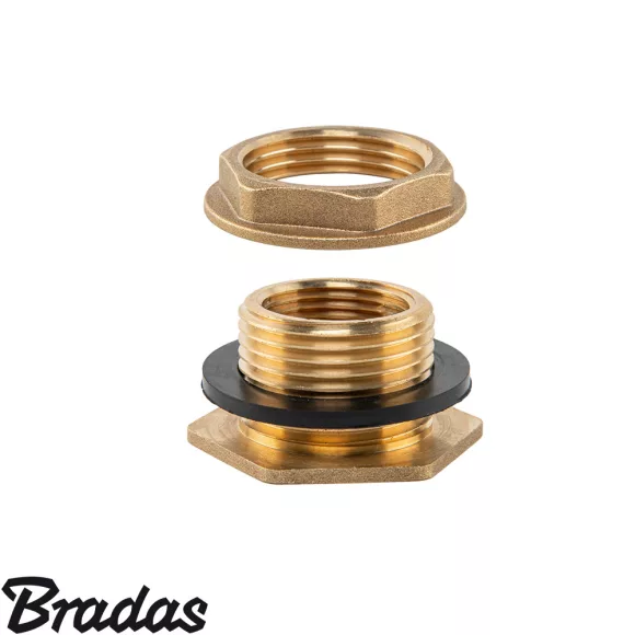 Bradas BR-P34100 tartály áteresz, sárgaréz - 1"x3/4"