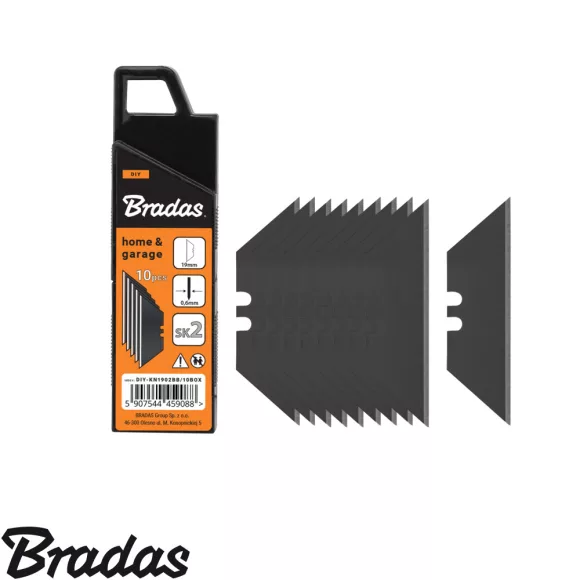 Bradas DIY-KN1902BB BLACK trapézpenge SK2,  fekete - 10 darab