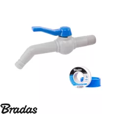 Bradas GTM451213 PP karos kerti csap 17 cm, KM - 1/2"