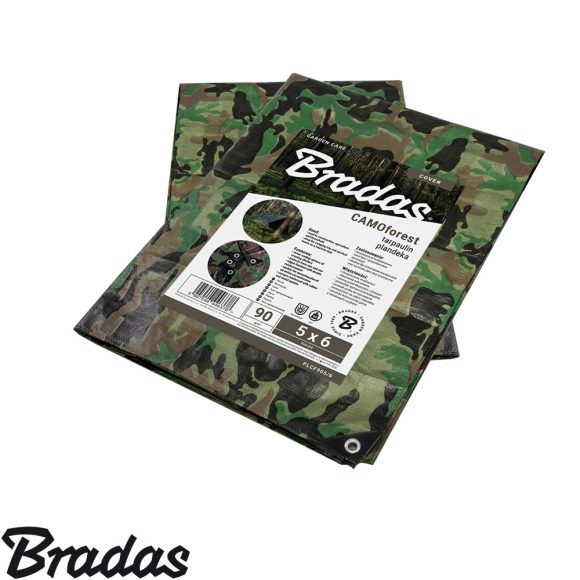Bradas PLCF9023 CAMOforest terepmindás takaróponyva (90g/m2) - 5x8 m