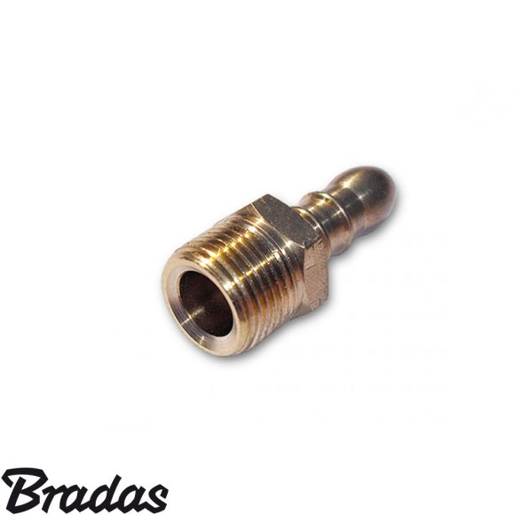 Bradas PRA5 menetes tömlővég, sárgaréz - 3/8"L KM >>> 9-10 mm