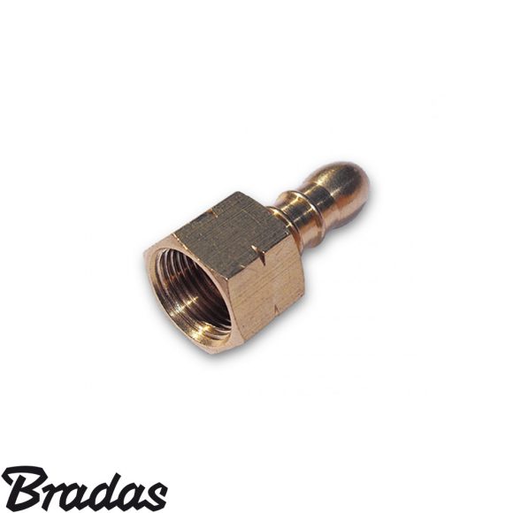 Bradas PRA8 menetes tömlővég, sárgaréz - 3/8"L BM >>> 9-10 mm