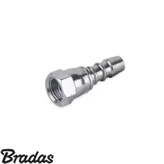   Bradas PRA9 két részes forgatható tömlővég, krómozott acél - 1/4"L BM >>> 9-10 mm