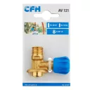 CFH AV 121 csatlakozó szelep - 7/16" palack >>> 3/8"LH