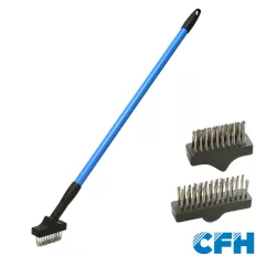  CFH UBS 670 térkő és fugatisztító kefe teleszkópos nyéllel 82-143cm (2 db acél sörtés fejjel)