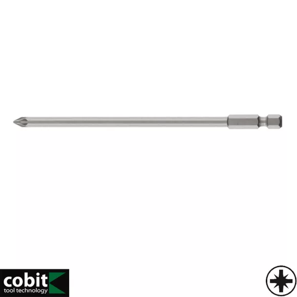 Cobit Industrie 03812 PZ bit behajtó, torziós, S2 acél, 1/4" - PZ2x200 mm (1/4")