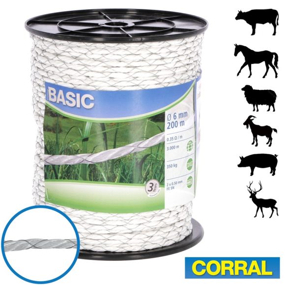 Corral Basic 441508 villanypásztor vezeték, 200 m, Ø 6 mm