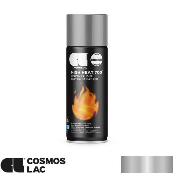 COSMOS LAC High Heat 700°C hőálló festék spray, 350 ezüst - 400 ml