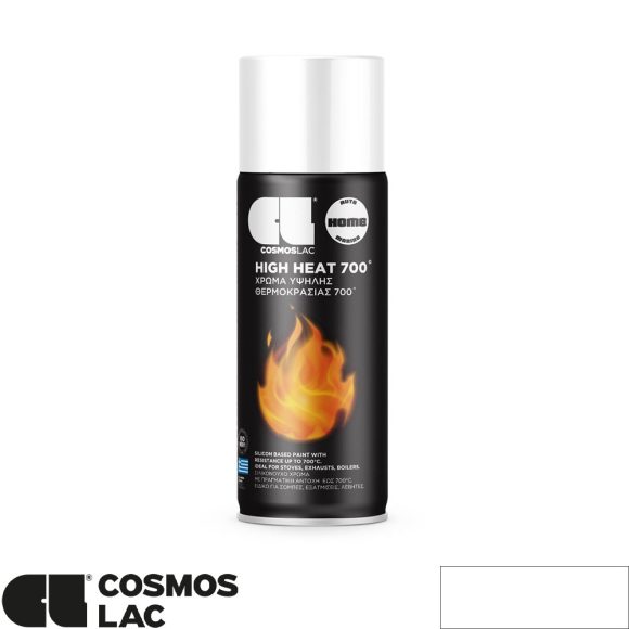 COSMOS LAC High Heat 700°C hőálló festék spray, 352 fehér - 400 ml