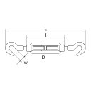 nyitott feszítőanya KK M16 (DIN1480, horganyzott, kampó-kampó véggel)