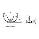 szárnyas anya M10 - 5 (DIN314, horganyzott)