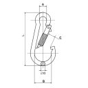 DIN5299-D rugós karabíner biztosító csavarral 5x50 mm (horganyzott)