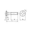 Kapupánt csavar 10x160 (DIN 603, 4.8 - horganyzott)