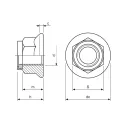 DIN 6926 peremes műanyagbetétes önzáró csavaranya M8 - 8 (sima talp, horganyzott)