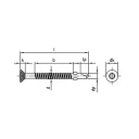 Platócsavar, süllyesztett fejű önfúró, TX 5,5x38 (DIN 7504-P, horganyzott)