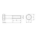 Hatlapfejű részmenetes csavar M16x200 - 8.8 (DIN 931, horganyzott)