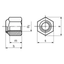 hatlapú műanyagbetétes önzáró csavaranya M14 - 8 (DIN982, horganyzott)