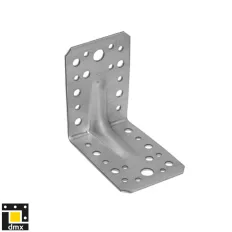   DMX KP1 erősített derékszögű szöglemez, 90x90x65 mm (2,5 mm vtg, horganyzott)