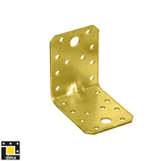   DMX KP2 erősített derékszögű szöglemez, 105x105x90 mm (2,5 mm vtg, sárg. horganyzott)