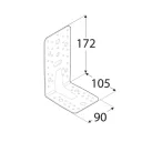 DMX KP6 erősített derékszögű szöglemez, 172x105x90 mm (3,0 mm vtg, horganyzott)