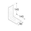 DMX KP7 erősített derékszögű szöglemez, 145x145x90 mm (2,5 mm vtg, horganyzott)